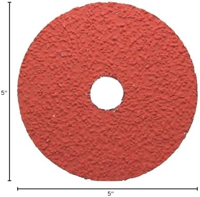 Benchmark Abrasives 5 Inch Sanding Discs Ceramic Resin Fiber Grinding Disc for Grinding, Stripping on Wood, Fiberglass, Steel, Metal, 7/8" Arbor Angle Grinder Sanding Disc, 25 Pack - 36 Grit