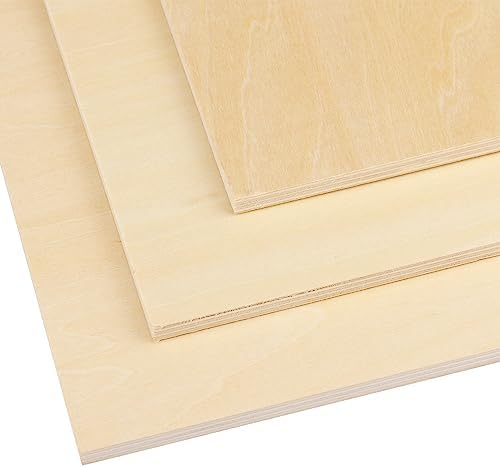 18 PCS 12 Inch Square Basswood Board, Thickness 1/4 Inch (6 mm), Basswood Sheets, Plywood Sheets for Laser, CNC Cutting, Wood Burning, Drawing Painting, Wood Engraving by GNIEMCKIN (Pack of 4)