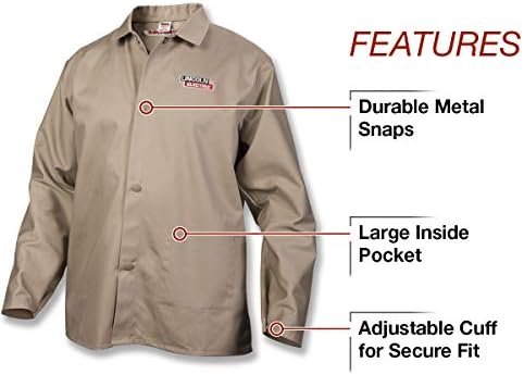 Lincoln Electric Premium (FR) Cotton Welding Jacket | Comfortable | Khaki / Tan | 3XL | K3317-3XL