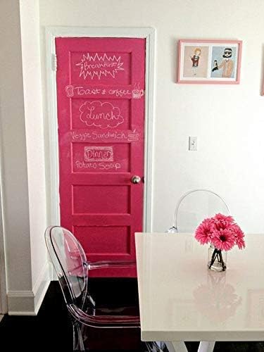 Chalkboard Blackboard Paint - Brush on Wood, Metal, Glass, Wall, Plaster Boards Sign, Frame or Any Surface. Use with Chalk Pen Wet Erase, Non-Toxic - Matte Finish [Pink] - (8.5oz Cover 32 sf)