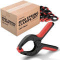 POWERTEC Mini Spring Clamps Set - 100 Pack Plastic Clips with 1-Inch Opening and Pivoting Jaw Pad, Ideal for Backdrop Clips, Pool Covers, DIY Projects and Woodworking (71018-P10)