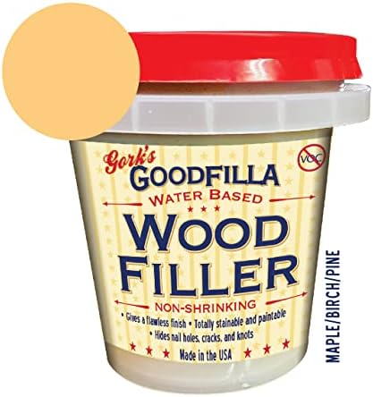 Goodfilla Maple/Beech/Pine, 8 oz, Wood and Grain Filler, Stainable, Sandable, Zero Waste, Non-Toxic, USA Made