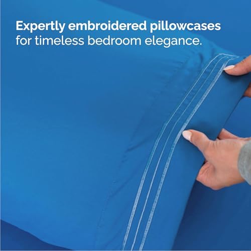 Cal King Size 4 Piece Sheet Set - Breathable & Cooling Sheets - Royal Blue