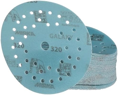 Mirka Galaxy Multifit 5 Inch Ceramic Sandpaper 320 Grit Hook & Loop 50 Pack
