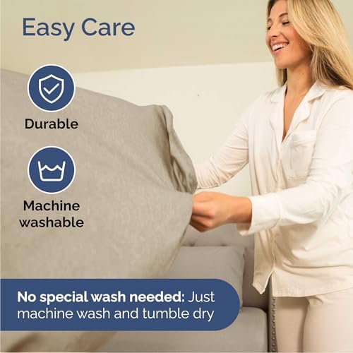 Queen Size 4 Piece Sheet Set - Comfy Breathable & Cooling - Heathered Beige