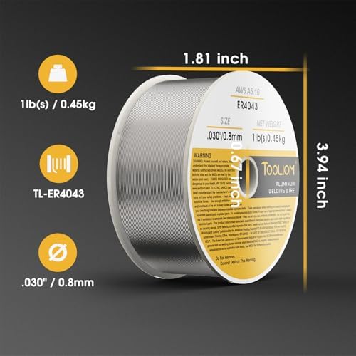 TOOLIOM ER4043 0.030" Aluminum MIG Welding Wire, 1LB Spool