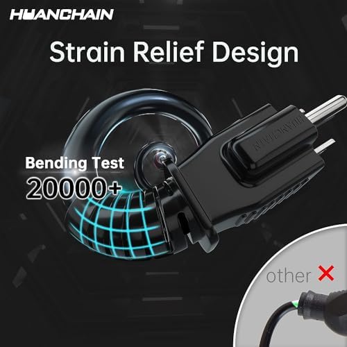 HUANCHAIN Black Outdoor Extension Cord 50 ft Waterproof, Indoor 16/3 Gauge Flexible Resistant Appliance Extension Cord Outside, 13A 1625W 16AWG SJTW, 3 Prong Electric Cable, ETL Listed