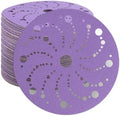 36 Pack 6 Inch Purple Ceramic Sanding Discs Multi-Hole Hook & Loop 40 Grit