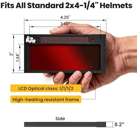 Core Series Red Shade 10 Auto Darkening Welding Lens 2"x4 1/4", Slim 0.2" Welding Lens with Teal Clarity View for Pancake & Sugar Scoop Welding Hoods