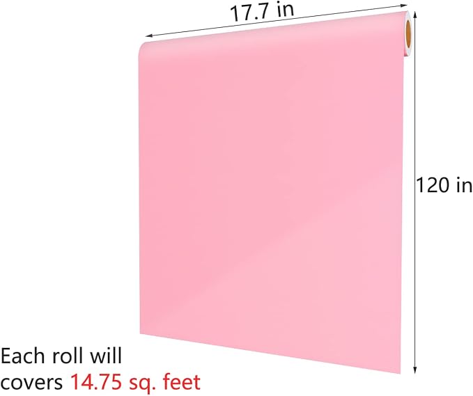 Pink Wallpaper Peel and Stick Contact Paper for Cabinets Decorative SolidPink Wallpaper for Bedroom Girls Decorative 17.7x120inch Solid Color Vinyl Pink Contact Paper for Walls Removable