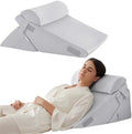 Bedluxe Wedge Pillow Set for After Surgery, Orthopedic Bed Wedge Light Grey