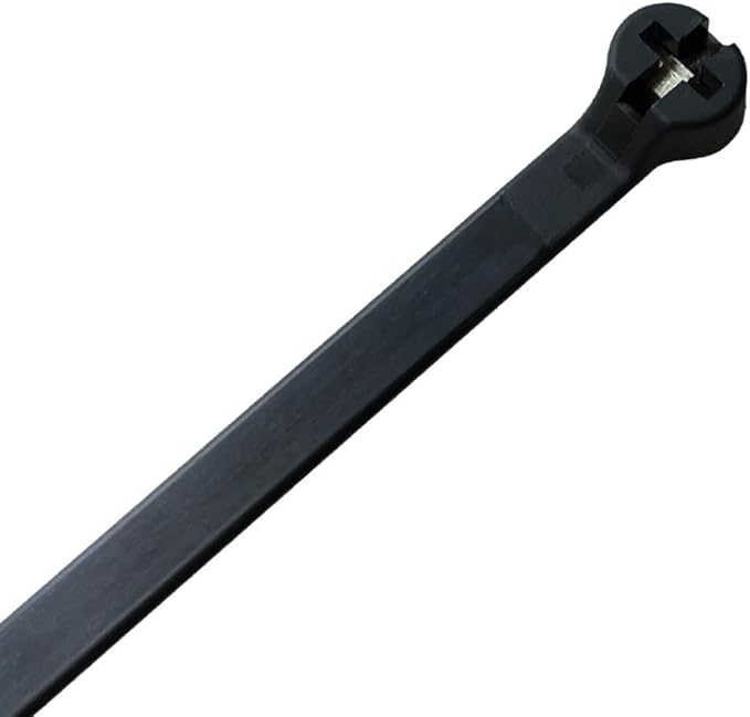 Kable Kontrol Metal Pawl Cable Ties 11 Inch 100 Pcs, 50 Lbs Test – Black | Metal Tooth, Stainless Steel Toothed Self-Locking Ties, UV Resistant Steel Barb Zip Ties for Indoor & Outdoor Use