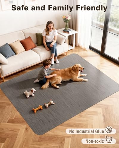 Blvornl Ultra Large Office Chair Mat for Hardwood Floor, Rolling Chair Mat for Hard Wood, Large Anti-Slip Hard Floor Protector, Heavy Duty Computer Desk Rug for Office and Home 47.2"*60" Brown