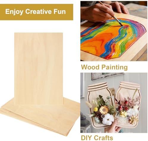 24Pcs 16 x 12 x 1/8 Inch Baltic Birch Plywood Sheets 3mm Unfinished Plywood Sheet for Arts and Crafts, Painting, Pyrography, Wood Engraving, Wood Burning, Laser, Architectural Models