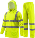 FORESTER Class 3 Hi-Vis Rain Suit - Waterproof Jacket & Pants | Heavy Duty Rain Gear for Men & Women | Reflective