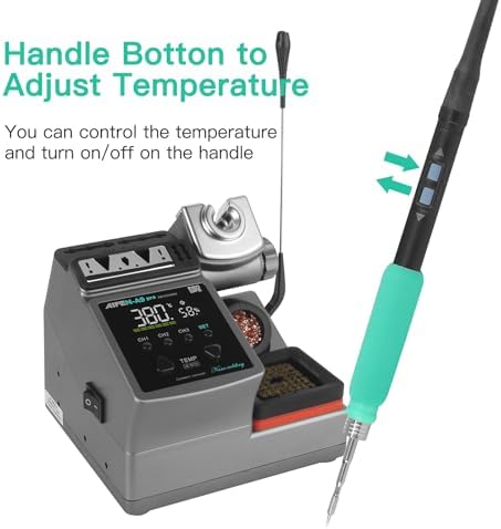 A9PRO Soldering Station 120W Handle Control Temperature 212°F-842°F Solder Station Soldering Iron with C210 Handle and 3 Soldering Tips