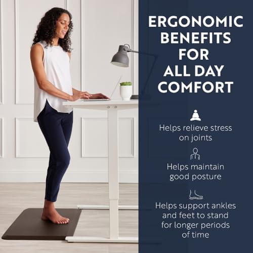 KANGAROO Anti Fatigue Mats for Kitchen Floor, 58x20, 3/4 Inch Thick Cushioned Ergonomic Mat, Reduce Foot Pressure, Waterproof Comfort Rug for Under Sinks, Office Standing Desk, Store Floors, Brown
