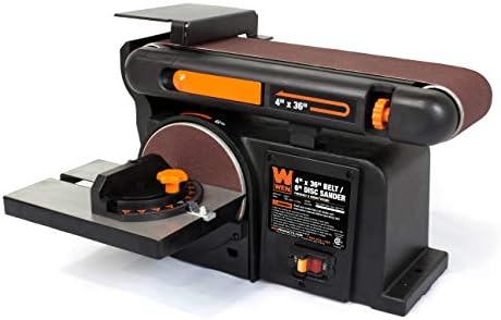 WEN 3923 16-Inch Variable Speed Scroll Saw with Easy-Access Blade Changes and Work Light, Black & 6502T 4.3-Amp 4 x 36 in. Belt and 6 in. Disc Sander with Cast Iron Base