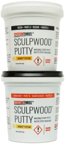 SYSTEMTHREE 2-Pack 1 Qt Epoxy Putty, Clear, Medium to High Viscosity, Wood, Metal, Plastic, Durable, Strong, Wood Restoration