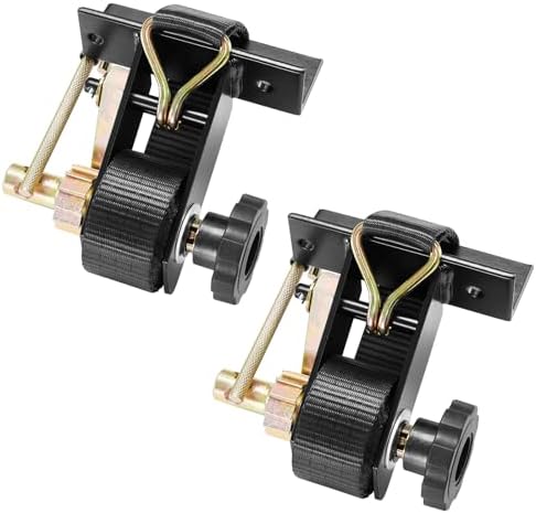 VEVOR Ladder Rack Ratchet Straps, 1.4" Black Square Tube Mount, 1.5'' Wide x 7.5' Long Black Ladder Rack Straps with Double J-Hooks, 500 lbs Load Heavy Duty, Cargo Buckle Lock Strap (2 Pack)