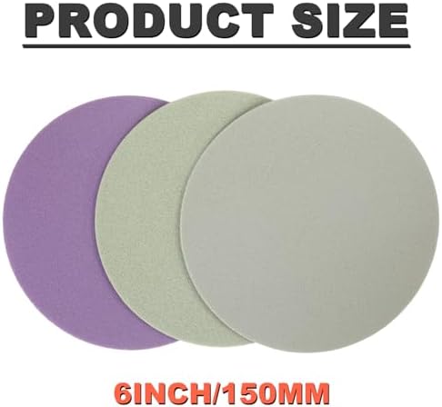 6 Inch Foam Hook & Loop Sanding Discs: 3Pcs 2000/3000/5000 Grit