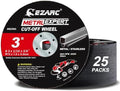 EZARC Metal Cut Off Wheels 3 x 1/16 x 3/8-Inch, 25-Pack