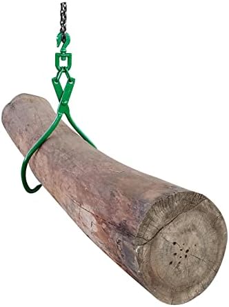 Timber Claw Hook, 25 in - Swivel Log Lifting Tongs Heavy Duty Grapple Timber Claw, Lumber Skidding Tongs Logging Grabber 25" Jaw Opening