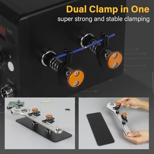 Magnetic Helping Hands Clamp Metal, Adjustable Third Hand Soldering Holder Stand For Small Electronics, Hobby DIY Craft,PCB Repair, Precise Work, Exclusive Dual-Head Ultra-Grip