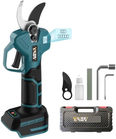 Electric Pruning Shears for Makita 18V Battery, Portable Brushless Pruning Shears with LCD Display＆SK5 Blades, Adjustable Cutting Diameter 0.8-1.2 Inch for Gardening Tree Pruning(Tool Only)