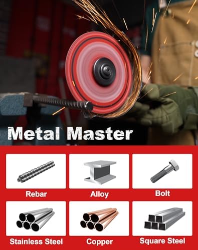 EZARC 4 1/2 Cut Off Wheels, Carbide Cutting Wheel, Angle Grinder Cutting Disc on Wood & Nails, Plaster, Plastics, 5Pack, Red