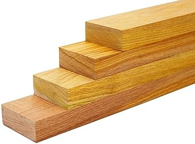 Barrington Hardwoods Canary Wood Lumber Boards 3/4" x 2" (4pcs) (3/4" x 2" x 12")