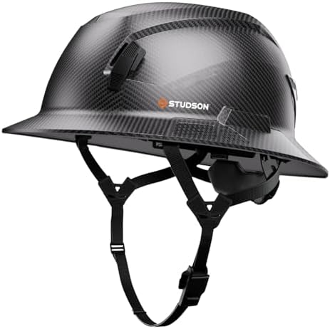 STUDSON SHK-1 Full Brim Safety Helmet Non-Vented: ANSI/ISEA Z89.1 Type II Compliant (R 2019), Lightweight & Breathable, NFC Emergency Contact Chip, One Size, Class E Protection