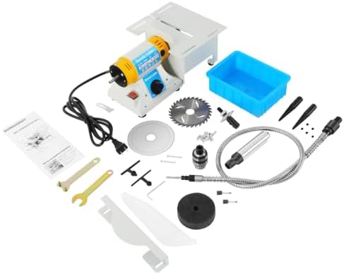 Precision Electric Multi-Function Table SAW - 10-in-1 Industrial Workbench for DIY Engraving, Polishing, Milling & Drilling Compact Versatile, Great Gift Men, White, 7.87*5.91*5.91inch