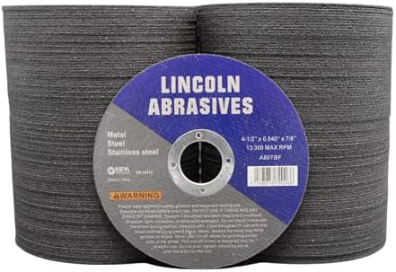 200 Pack 4.5" Cut-Off Wheels Lincoln Abrasives .040" Metal & Stainless Steel