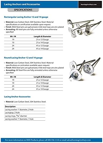 Lacing Anchors 2-1/2” 12ga. 500 PCS