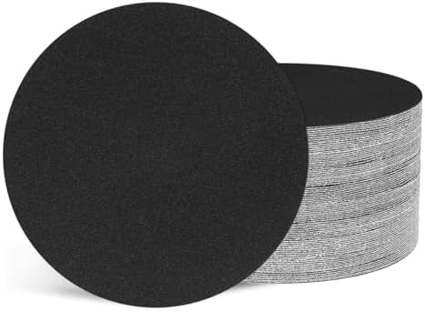 50Pcs Sanding Discs 7In 60Grit Hook and Loop Sandpapers Black