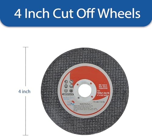 WFLNHB 100 Pack 4 Inch x 0.040 Inch x 5/8 Inch Metal and Stainless Steel Cut Off Wheels Fit for Angle Grinders