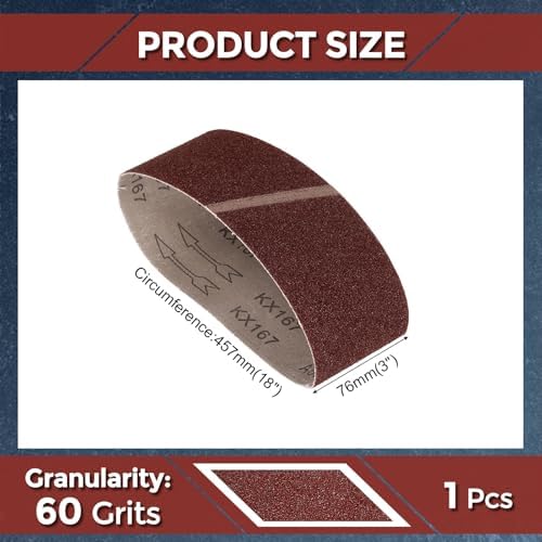 Sanding Belts 3 x 18 Inch 60 Grit Aluminum Oxide