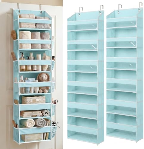 HOMELUX THEORY Over the Door Organizer, 6-Tier, 100D Fabric, Baby Blue 2pc