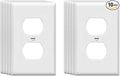 ZEFTV Duplex Wall Plates 1-Gang Switch Outlet Electrical Cover Plate Unbreakable Thermoplastic Faceplate for Light Receptacle Outlet Switch, White (10 Pack)