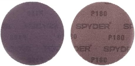 Spyder 20-Pack 180 Grit Sanding Discs, Ceramic Net, 5-Inch Hook and Loop, for Random Orbital Sander (500072)