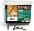 Deck Plus Exterior Wood Screws, #8 x 2in, 625 Pack, Green