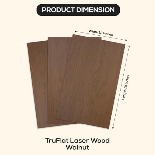 TruFlat Plywood Laser Wood Sheets, 12 x 19 x 1/8 in, Walnut, Case of 24