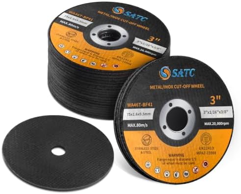 S SATC Grinder Wheel 25 PCS Cut Off Wheels 3 Inch Cut Off Wheel 3" x1/16 x3/8" Fits Any Angle Grinder Air Tool
