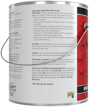 Flex Paste MAX, 12 lb Can, Black, Waterproof Paintable Putty, Spackle Sealant, Fill Gaps Cracks Holes - Block Out Water and Air - UV Resistant - Walls, Drywall, EPDM, Concrete, Roof, RV Repairs