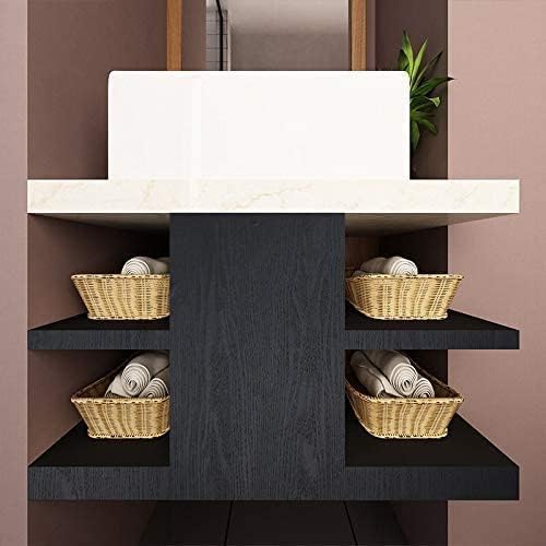 tiltil Black Wood Peel and Stick Wallpaper Wood Contact Paper 17.7" × 118" | Self-Adhesive Wallpaper Removable Waterproof Wall Paper Vinyl for Countertop Furniture Kitchen Countertop Easy to Clean
