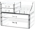 Small Make up Organizers and Storage with 4 Drawers,Clear Skincare Organizers,Cosmetic Storage for Dresser Top Organizer,Bathroom,Vanity,Countertop Makeup Organizers for Skin Care and Beauty Organizer