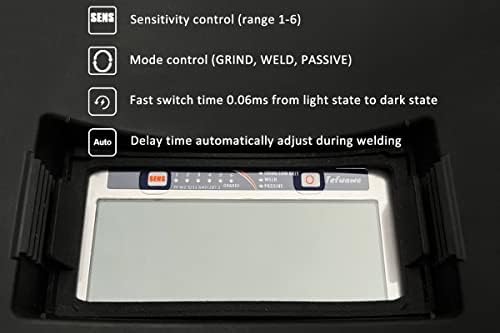 Tefuawe Hand Series 2x4 1/4 Digital Auto Darkening Welding Lens, Low Amps 2A Tig, Shade 12, for Sugar Scoop and Pipeline Welding Hood