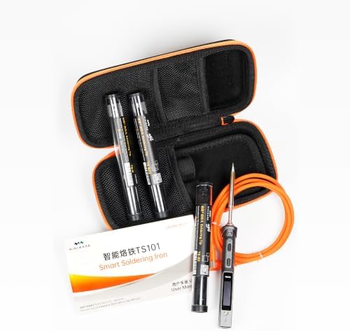 Original TS101 Soldering Pen Upgraded from TS100 DC 65W PD 45W Power Programmable Smart Mini Electric Portable Soldering Iron GO Kit with 3 Solder Tips,USB Type C Cable,Carrying Pouch