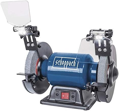 Scheppach Sander/Double Sander SM150L | Grinding Disc, Finishing Disc, Grinding Stone | 400 W Power | Bore Diameter: 150/12.7 mm